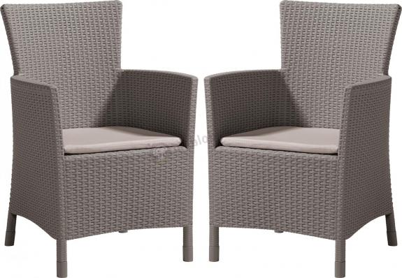 2x Fotel Rattan Style Iowa - cappuccino