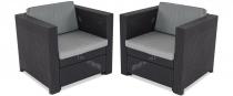 2x Fotel ogrodowy Keter Provence Grafitowy