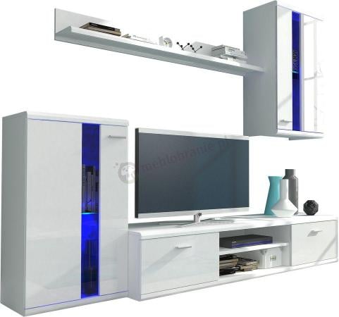 Meblościanka biała połysk do salonu Life 210x175