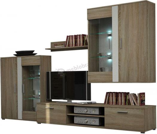 Meble systemowe do salonu Vito Meblościanka Dąb Sonoma 280x189