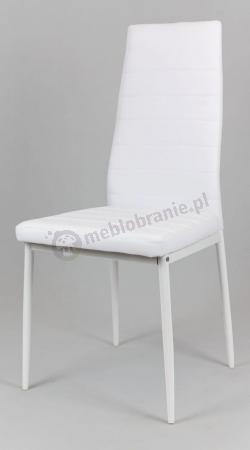 Białe Krzesło z Ekoskóry Białe Nogi KS001