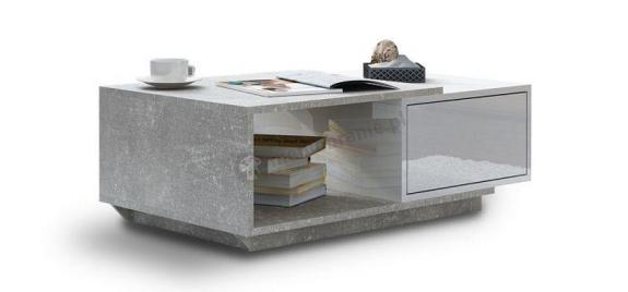 Ława Nancy biały połysk - jasny beton