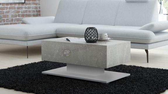 Ława na cokoliku salonowa Argos Biały Mat/Beton jasny