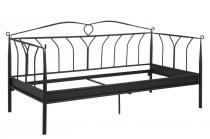 Actona Line czarne łóżko ozdobne z metalu 90x200cm