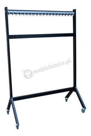 Wieszak metalowy szatniowy na kółkach 40 haczyków 120 cm czarny