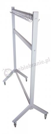Wieszak do szatni na kółkach na 40 haczyków Srebrny 120 cm