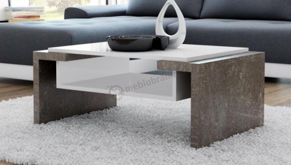 Modna ława Dafni Biały Mat/Biały Połysk/Beton Ciemny