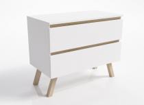 Biała komoda skandynawska z 2 szufladami Otra