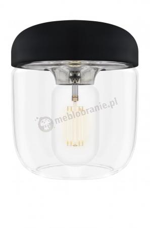 Acorn Stal Chrom lampa wisząca szklany klosz czarny