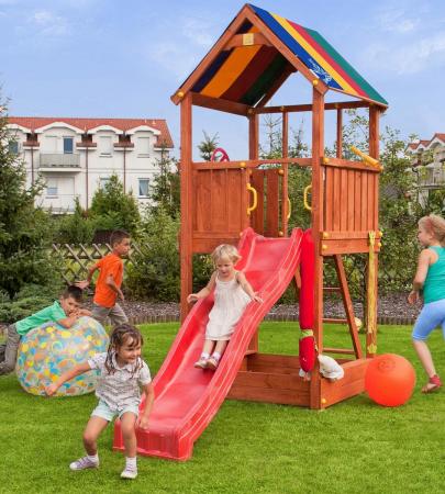 Drewniany plac zabaw dla dzieci ze ślizgiem Fungoo Sun