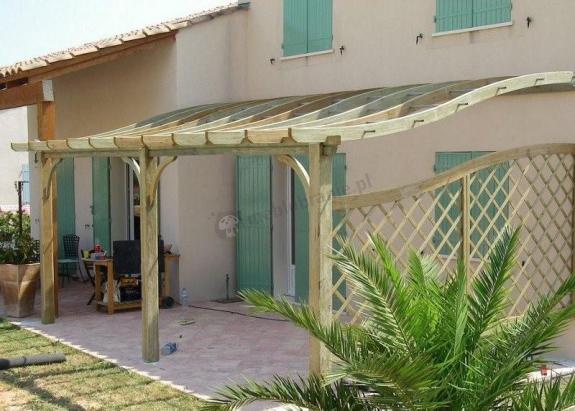 Drewniane zadaszenie tarasu z PCV S-Line 5x4m