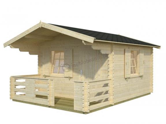 Drewniany domek z tarasem Jacek A 3,5x5 (10,4+4,2 m2)