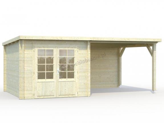 Drewniany domek na działkę z daszkiem Robert B 5,5x3