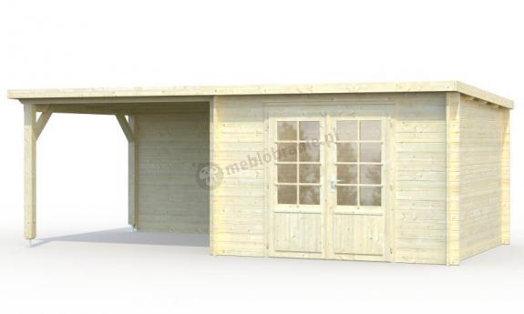 Mały drewniany domek na działkę Robert E 6x3 (8,7+8,2 m2)