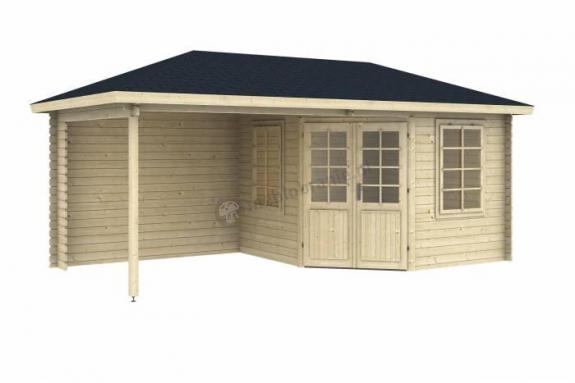 Mały domek letniskowy z drewna Bekasik 6x3 (15,5m2)