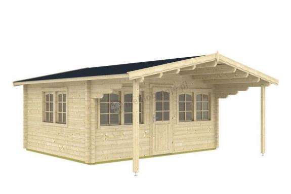 Wygodny domek z drewna na działkę Orzeł A 5x4 (17,26m2)