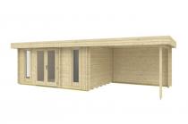 Letniskowy domek drewniany z tarasem Kruk E 8x3 (22,5m2)