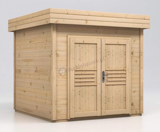 Domek letniskowy nowoczesny malowany Malwa drzwi podwójne