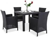 Zestaw mebli dla 4 osób Melody Quartet 4Y z krzesłami Iowa Grafitowy