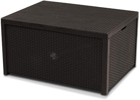 Arica Rattan Table stolik do ogrodu ze skrzynią brązowy