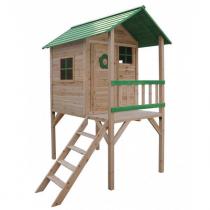 Drewniany domek dla dzieci na platformie Binka