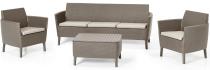 Curver Salemo 3 Set Cappucino komplet do ogrodu stolik-skrzynia