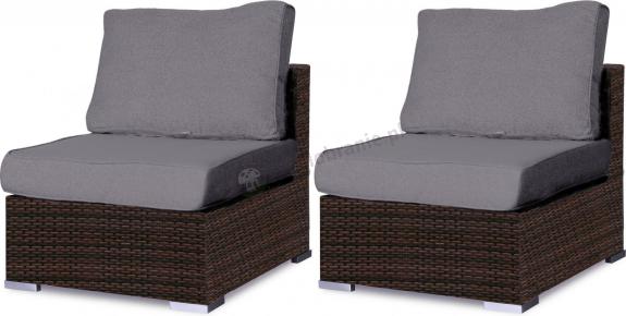 2x Moduł środkowy technorattan NILAMITO Brown & Grey