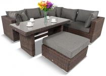 Nowoczesne meble modułowe z technorattanu w kolorze brązowym Ligurito IX Plus Brown Elite & Grey