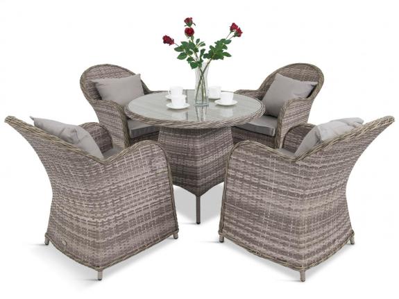 Altito Quattro Dining zestaw obiadowy technorattan Dim Grey & Taupe