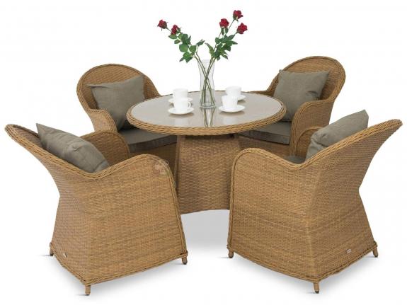 Altito Quattro Dining zestaw technorattanowy Dark Aureolin & Pigeon Grey