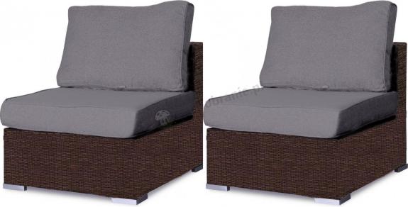 2 x Moduł środkowy technorattan LIGURITO Brown Elite & Grey