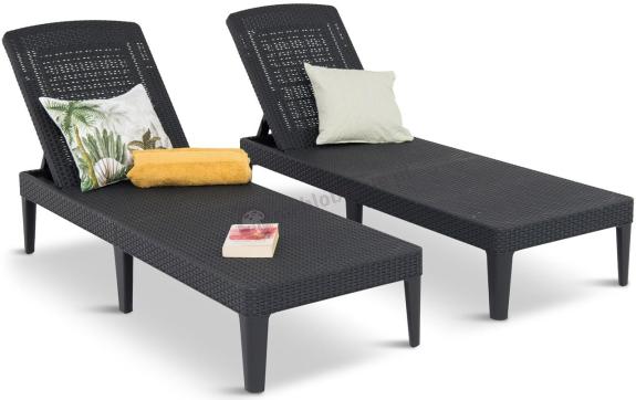 Zestaw leżaków ogrodowych Jaipur Sun Lounger grafitowy