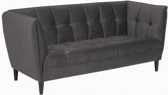 Actona Jonna aksamitna pikowana sofa ciemnoszara