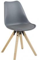 Actona Dima krzesło plastikowe szare z poduszką