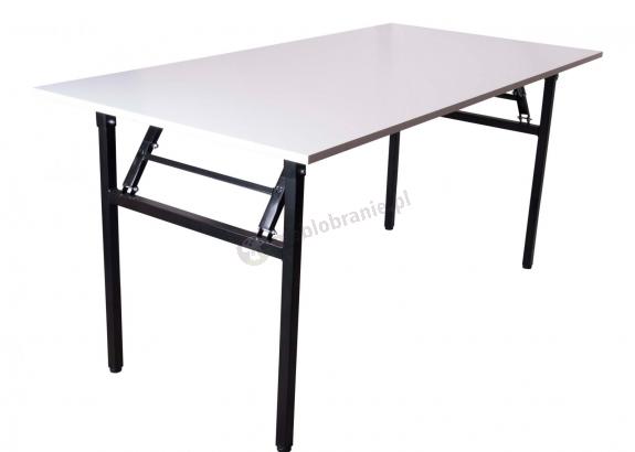 Składany stół 160x80cm biały blat - czarny stelaż