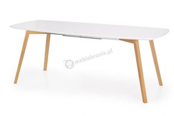 Rozkładany stół do jadalni Kajetan biały blat 150-200cm