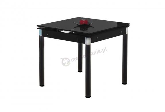 Rozkładany czarny szklany stolik Kent 80-130cm Halmar