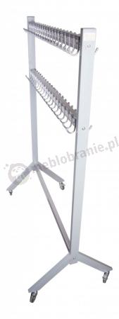 Wieszak metalowy do szatni na 80 haczyków Srebrny 120 cm
