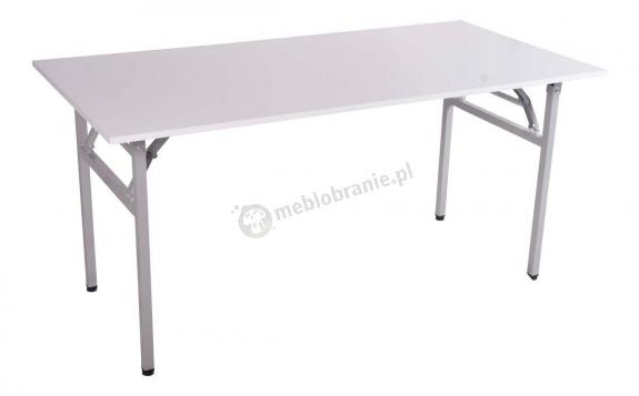 Stół składany 160x80cm biały blat - szary stelaż