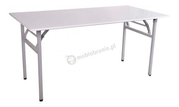 Stół składany 180x90cm biały blat - szary stelaż