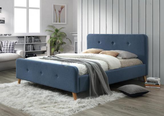 Łóżko 160x200 tapicerowane denim Malmo Signal