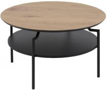 Stolik Goldington z drewnianym blatem okrągły 80cm