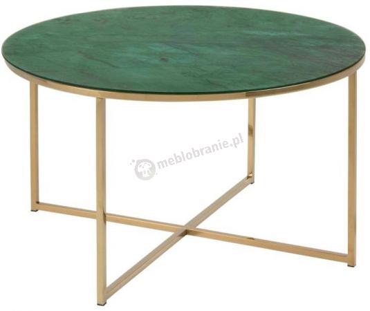 Stolik kawowy z zielonym marmurowym blatem 80 cm Actona Alisma