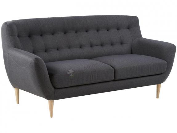 Actona Oswald sofa trzyosobobowa ciemnoszara na nóżkach