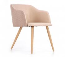 Brązowo-beżowe krzesło tapicerowane K288 Halmar