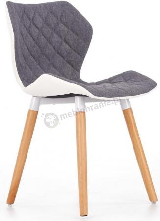 Tapicerowane krzesło nowoczesny design K277 popiel-biały