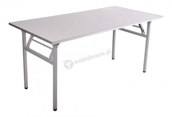 Stół bankietowy składany 200x100cm wzmocniony biały blat - szary stelaż