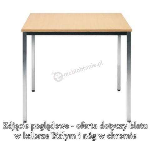 Stół konferencyjny SIMPLE 80x80 Białe Chrom