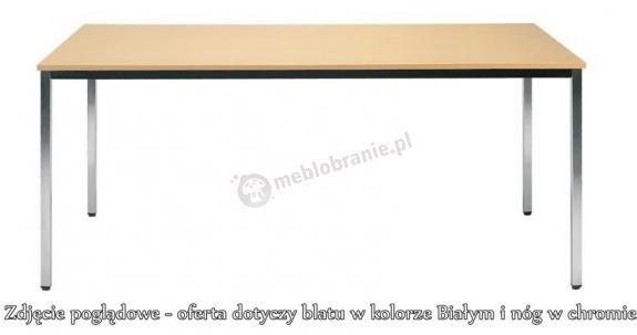 Stół konferencyjny SIMPLE 140x80 Chrom biały