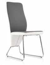 Nowoczesne krzesło tapicerowane eko skórą K299 biały-szary